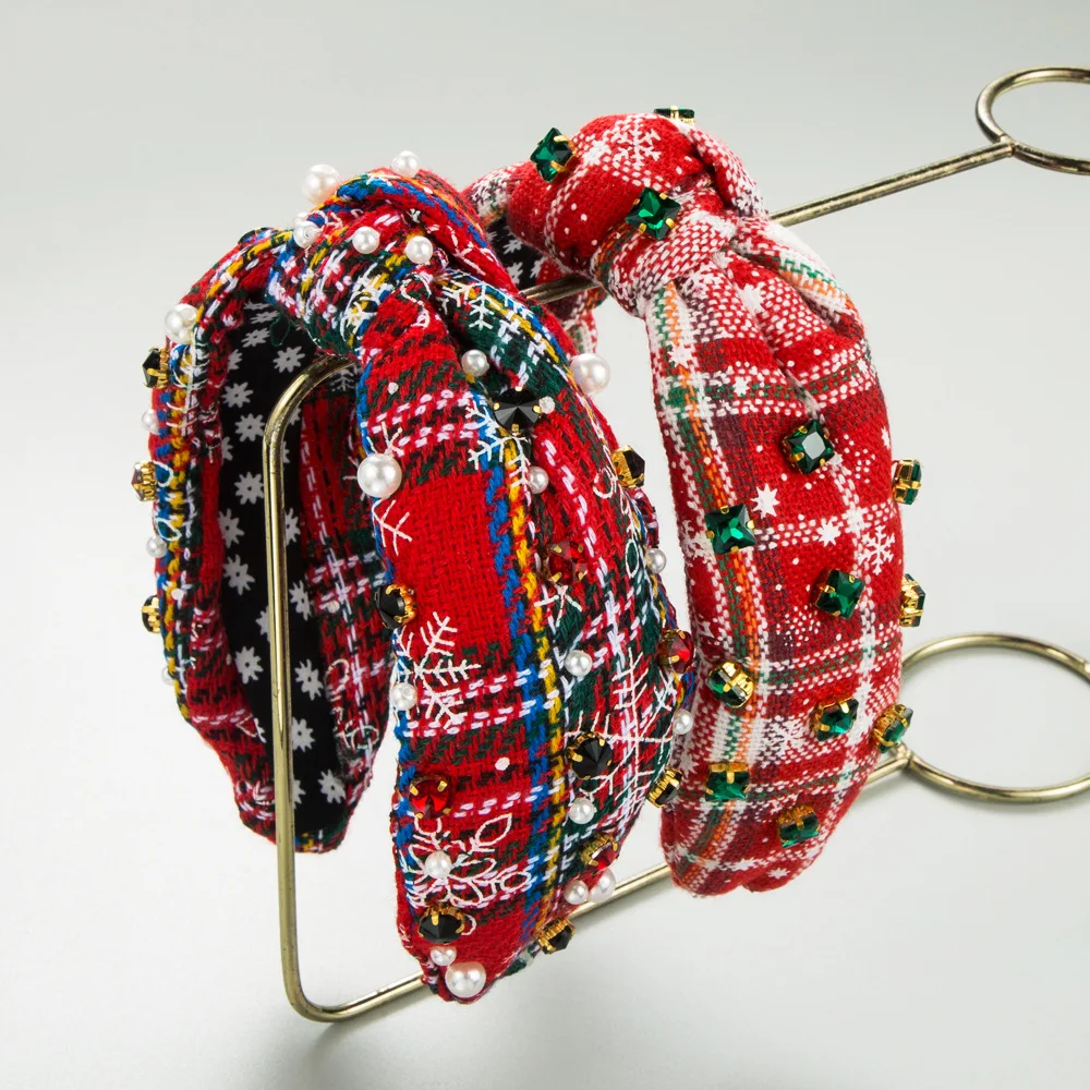 New Christmas Day series headband creative snowflake fabric knotted headband diamond pearl hair accessories supply
New Christmas Day series headband creative snowflake fabric knotted headband diamond pearl hair accessories supply