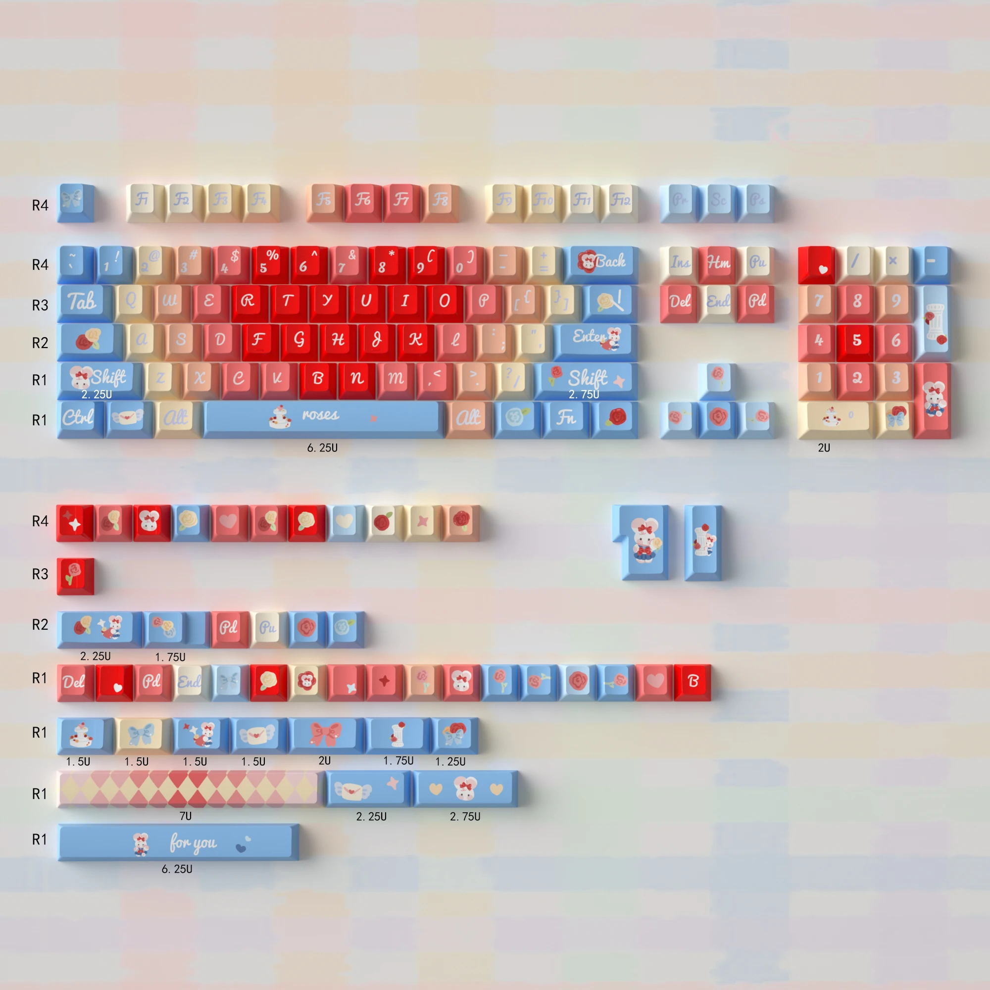 Original Elegant Rose Keycaps Dye-Sublimate Cherry Profile Large set PBT K eycaps For MX Mechanical Keyboard 64/87/96/104
Original Elegant Rose Keycaps Dye-Sublimate Cherry Profile Large set PBT K eycaps For MX Mechanical Keyboard 64/87/96/104