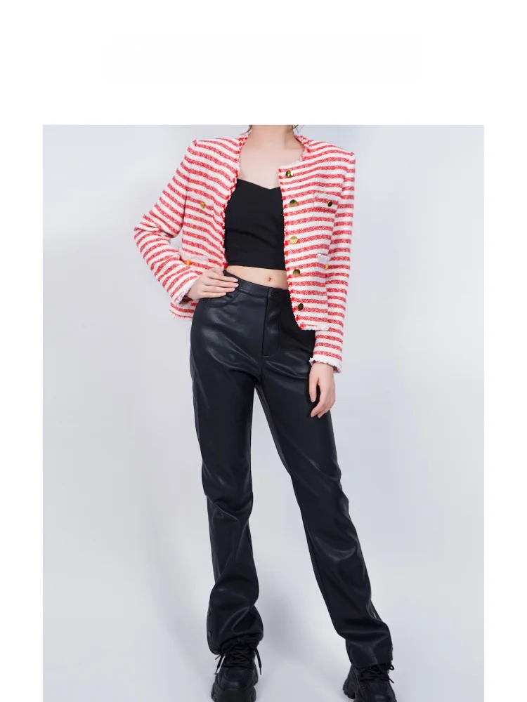 LBT High Waist Straight Leg Casual Leather Pants Versatile Slimming Autumn Winter New Sle C8045 Ele Ladies Faion
LBT High Waist Straight Leg Casual Leather Pants Versatile Slimming Autumn Winter New Sle C8045 Ele Ladies Faion