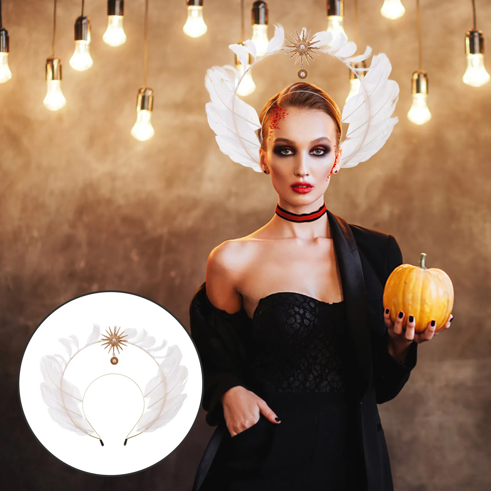 Lolita Holy Headband with Intricate Golden Sacred Pope Style Goddess Crown for Halloween Costume Renaissance Event
Lolita Holy Headband with Intricate Golden Sacred Pope Style Goddess Crown for Halloween Costume Renaissance Event