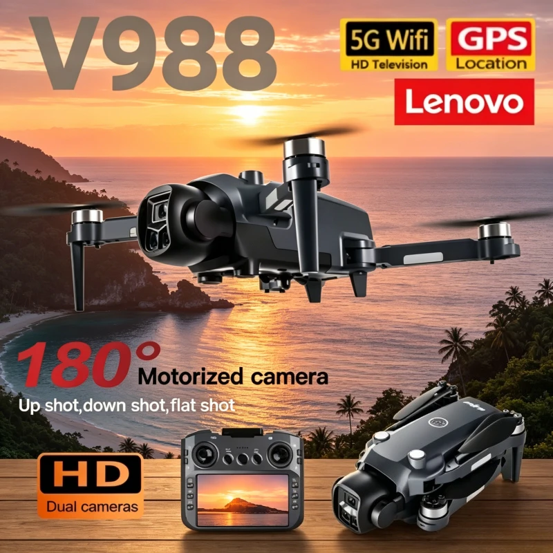 Foldable Aerial Photography Drone, Lenovo V988 Dron 4K Professional 8K HD Dual Camera 5G WIFI Brushless Motor FPV Quadcopter.
Foldable Aerial Photography Drone, Lenovo V988 Dron 4K Professional 8K HD Dual Camera 5G WIFI Brushless Motor FPV Quadcopter.
