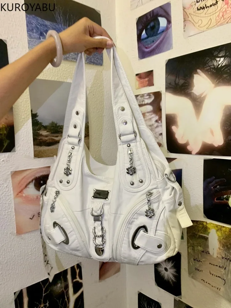 Y2K Shoulder Bags Women Handbags Chic Crossbody Bag Vintage Leather Motorcycle Bag Large Capacity Multi Pocket Bag Bolsos Mujer
Y2K Shoulder Bags Women Handbags Chic Crossbody Bag Vintage Leather Motorcycle Bag Large Capacity Multi Pocket Bag Bolsos Mujer