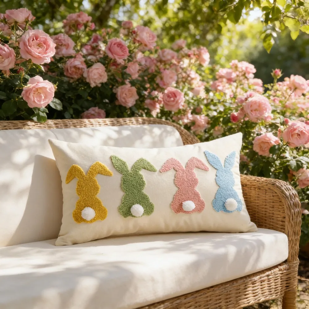 Easter Bunny Towel Embroidered Cushion Cover Cojines Spring Garden Outdoor Cotton Linen Embroidered Throw Cushion Cover 30x50cm
Easter Bunny Towel Embroidered Cushion Cover Cojines Spring Garden Outdoor Cotton Linen Embroidered Throw Cushion Cover 30x50cm