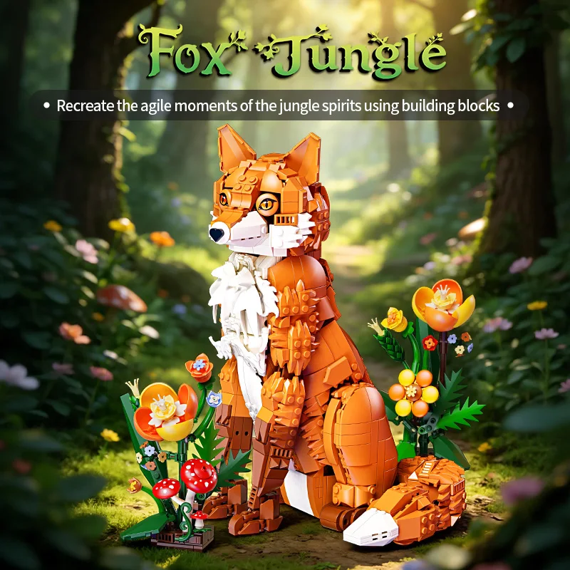 Creative MOC 1558pcs Jungle Fox Model Assembly Building Blocks Bricks Set DIY Cartoon Animal Fox Toys Gifts For Adult
Creative MOC 1558pcs Jungle Fox Model Assembly Building Blocks Bricks Set DIY Cartoon Animal Fox Toys Gifts For Adult