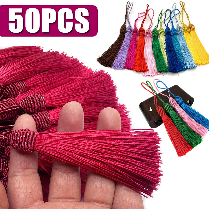 50Pcs 14.5cm/5.7in Silky Floss Bookmark Tassels with Cord Loop Soft Chinese Knot Tassel for Jewelry Making DIY Craft Accessory
50Pcs 14.5cm/5.7in Silky Floss Bookmark Tassels with Cord Loop Soft Chinese Knot Tassel for Jewelry Making DIY Craft Accessory