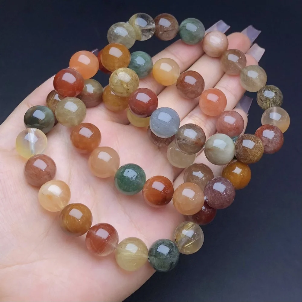 1 Pc Fengbaowu Natural Colorful Rutilated Quartz Bracelet Round Beads Crystal Reiki Healing Stone Jewelry For Women Men
1 Pc Fengbaowu Natural Colorful Rutilated Quartz Bracelet Round Beads Crystal Reiki Healing Stone Jewelry For Women Men