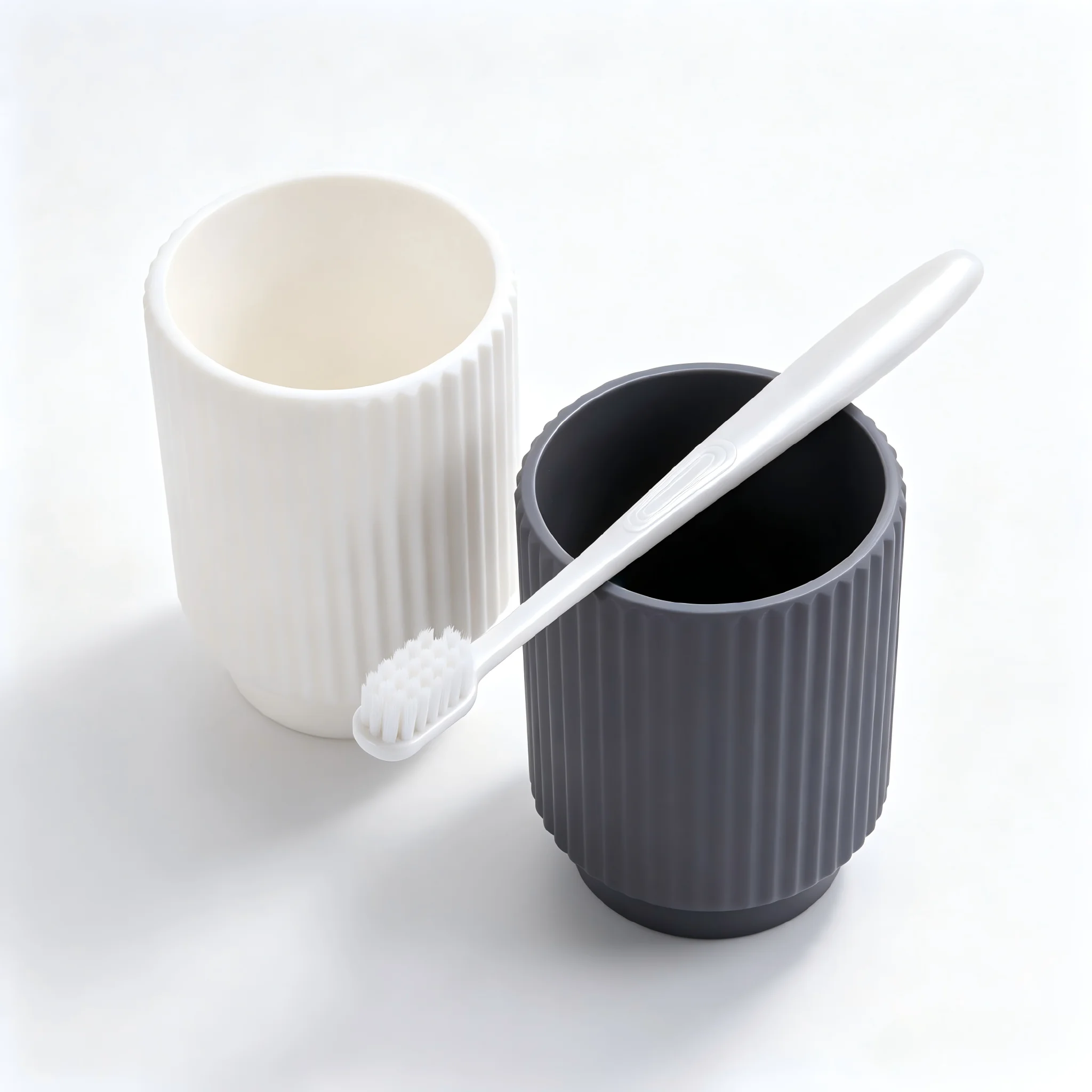 1Pc Couple Mouthwash Cups White and Dark Gray ABS Tumblers Stripes Toothbrush Cup Light Luxury Style Bathroom Storage Accessory
1Pc Couple Mouthwash Cups White and Dark Gray ABS Tumblers Stripes Toothbrush Cup Light Luxury Style Bathroom Storage Accessory