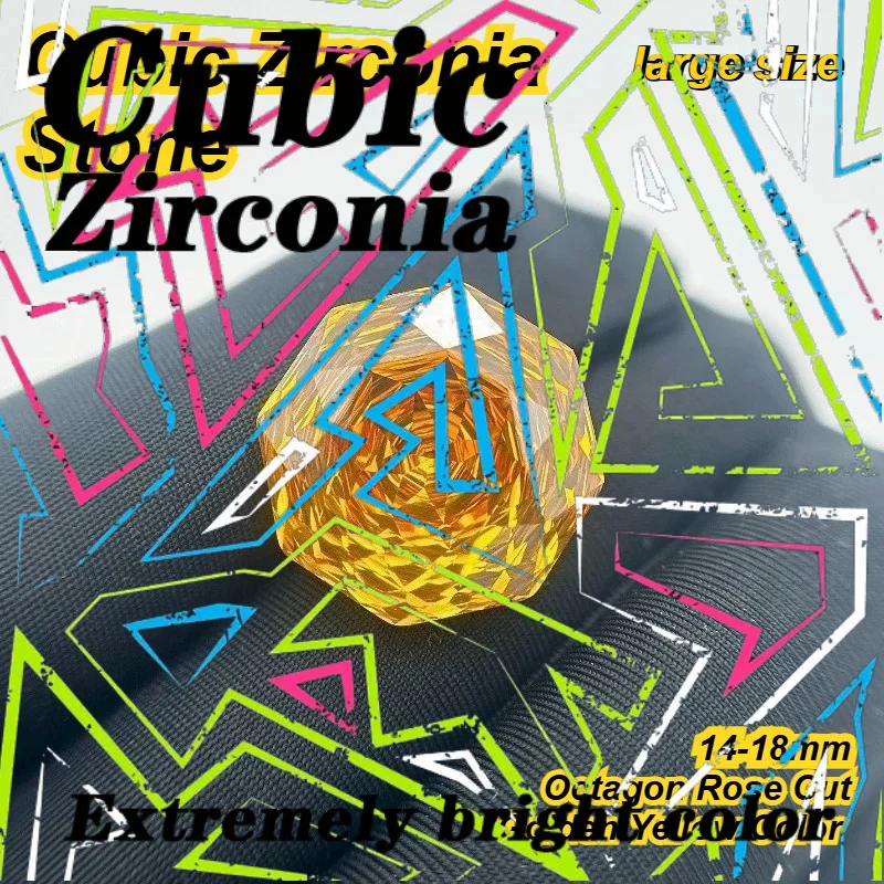 Cubic Zirconia Stone Octagon Rose Cut Golden Yellow Color 14-18mm Loose Stones Used For DIY Jewelry Making Inlay Main Materia
Cubic Zirconia Stone Octagon Rose Cut Golden Yellow Color 14-18mm Loose Stones Used For DIY Jewelry Making Inlay Main Materia