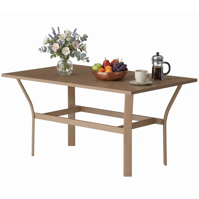 Outsunny Outdoor Coffee Table with Slatted Tabletop, All-Weather Rectangle Metal Patio Coffee Table for Garden, Brown
Outsunny Outdoor Coffee Table with Slatted Tabletop, All-Weather Rectangle Metal Patio Coffee Table for Garden, Brown