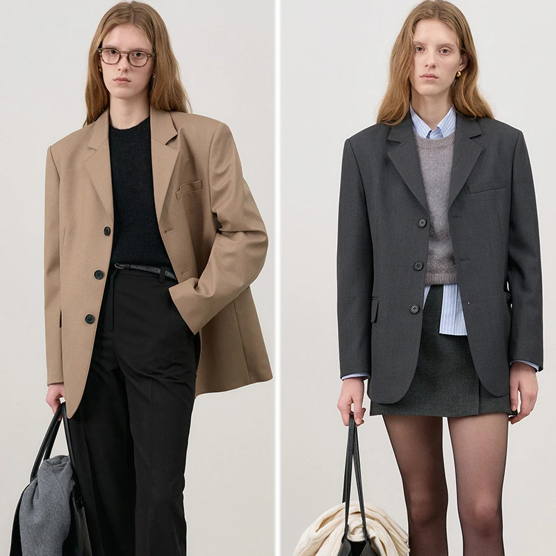 Женский шерстяной костюм Selfwill осень-зима: модный прямой крой, средняя длина, с длинными рукавами и пуговицами
Женский шерстяной костюм Selfwill осень-зима: модный прямой крой, средняя длина, с длинными рукавами и пуговицами