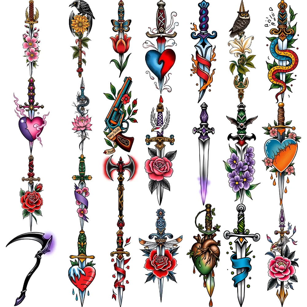 9pcs Temporary Tattoo Axe Tattoo Temporary Tattoo Stickers Heart Dagger With Swan Rose And Dagger New School Traditional For
9pcs Temporary Tattoo Axe Tattoo Temporary Tattoo Stickers Heart Dagger With Swan Rose And Dagger New School Traditional For