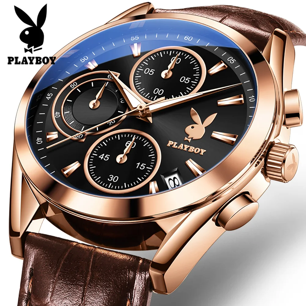 PLAYBOY Original Man Watch Fashion Leather Strap Multi Function Quartz Wristwatches for Men Waterproof Luminous Chronograph 3042
PLAYBOY Original Man Watch Fashion Leather Strap Multi Function Quartz Wristwatches for Men Waterproof Luminous Chronograph 3042