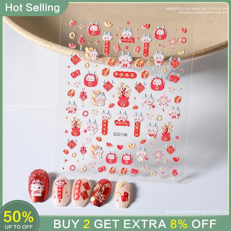 2024 Relief Nail Stickers Perfect For Chinese New Year Lively New Year Holiday Decoration Embossed Sticker Nail Supplies Sticker
2024 Relief Nail Stickers Perfect For Chinese New Year Lively New Year Holiday Decoration Embossed Sticker Nail Supplies Sticker