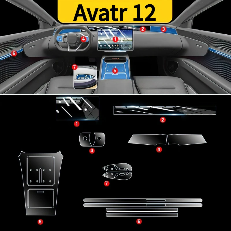 For Changan Avatr12 25models interior protection Dashboard Multimedia Navigation Transparent Scratch-Resistant Film Modification
For Changan Avatr12 25models interior protection Dashboard Multimedia Navigation Transparent Scratch-Resistant Film Modification