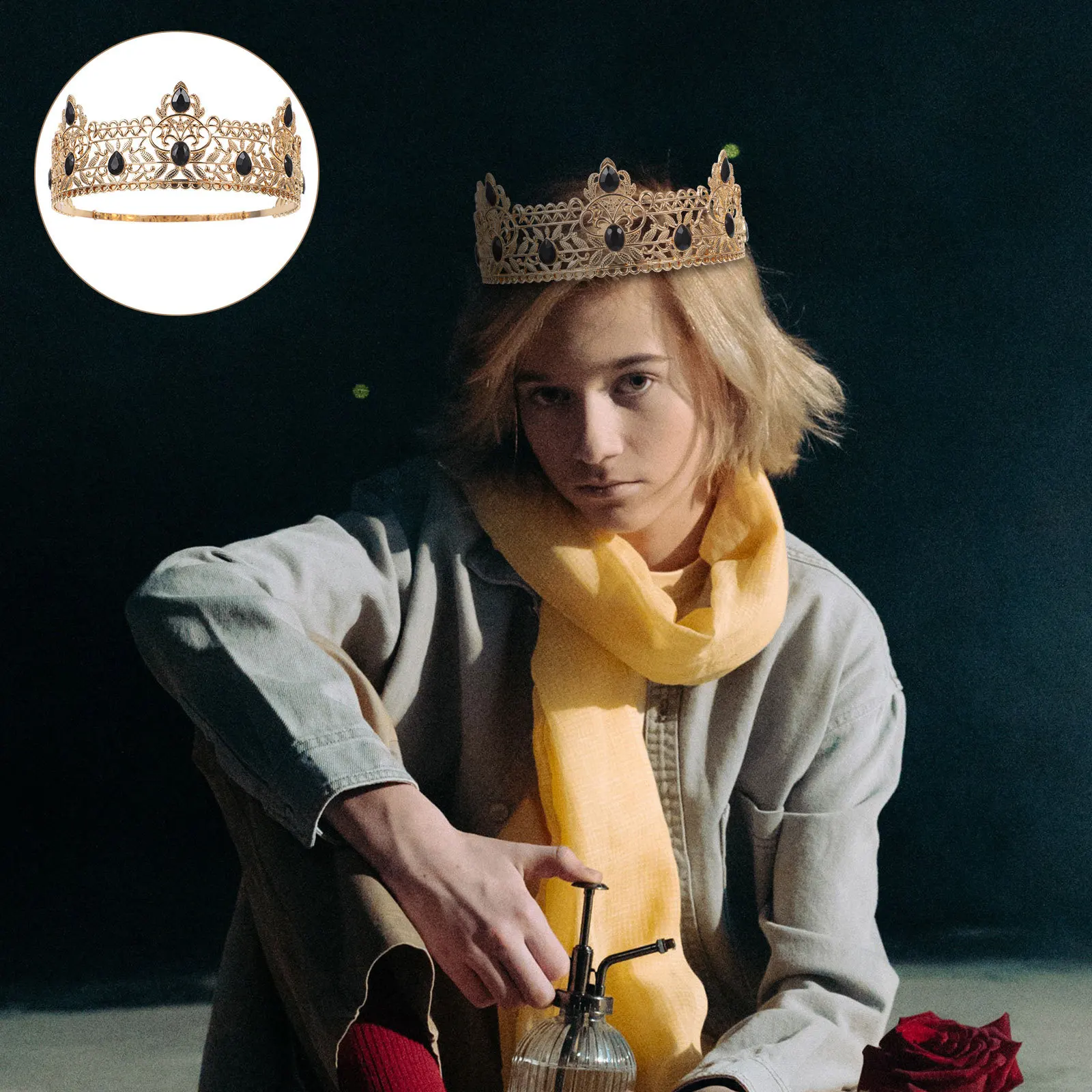 King Crown Alloy Headdress Vintage Men Hair Decor Wedding Party Cosplay Prop Stable Male Crown Costume Accessory
King Crown Alloy Headdress Vintage Men Hair Decor Wedding Party Cosplay Prop Stable Male Crown Costume Accessory