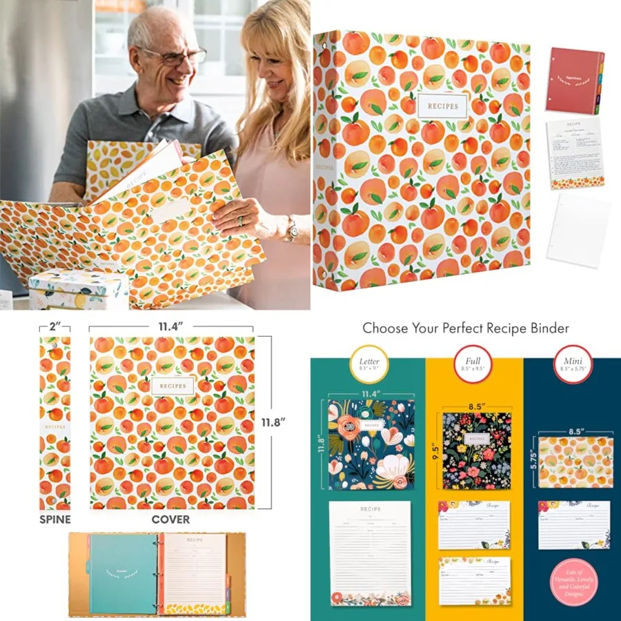 Sturdy 3 Ring Recipe Binder with Spill-Proof Clear Binder Sleeves Sheet Protector, Mothers Day Gifts, 30 Dual-Sided Recipe Card
Sturdy 3 Ring Recipe Binder with Spill-Proof Clear Binder Sleeves Sheet Protector, Mothers Day Gifts, 30 Dual-Sided Recipe Card