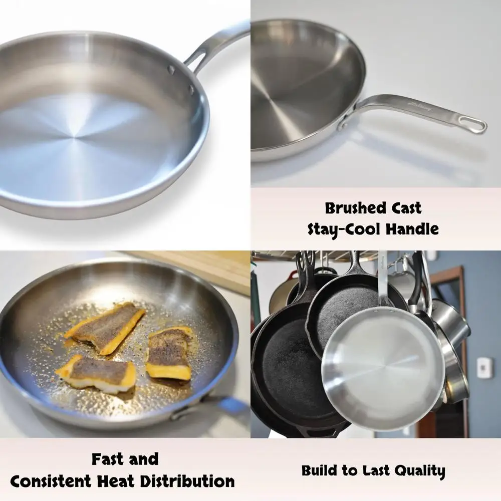 12-Inch Chef's 5-Ply Stainless Steel Pan with Induction Compatibility and Cool-Touch Handle
12-Inch Chef's 5-Ply Stainless Steel Pan with Induction Compatibility and Cool-Touch Handle