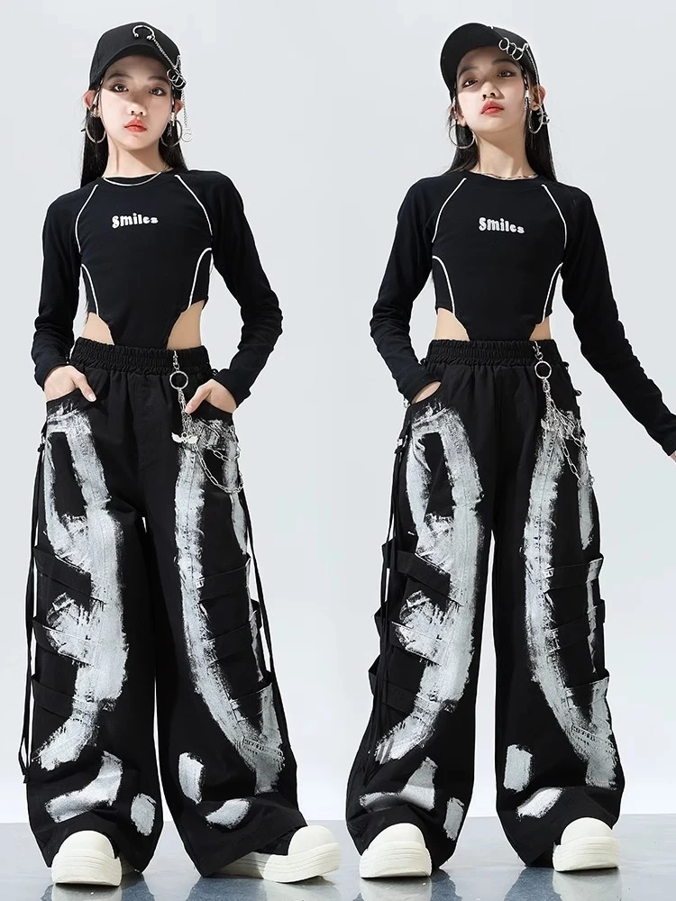 2025 Children Hip Hop Dance Costumes For Kids Black Crop Tops Loose Pants Street Dance Wear Jazz Performance Clothing DQS18885
2025 Children Hip Hop Dance Costumes For Kids Black Crop Tops Loose Pants Street Dance Wear Jazz Performance Clothing DQS18885