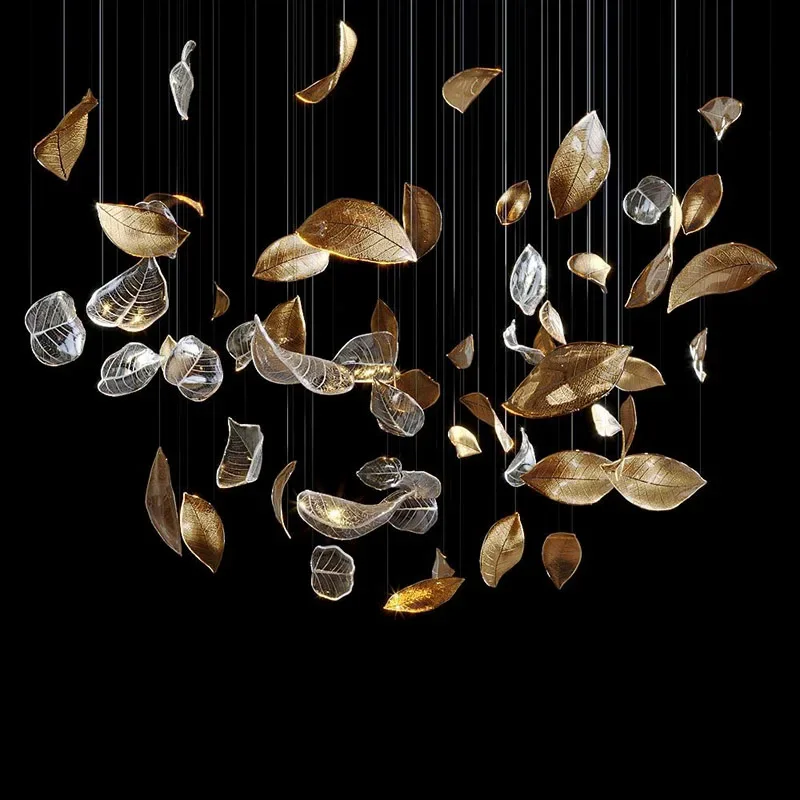 Nordic living room chandelier luxury crystal chandelier glass leaf chandelier villa indoor home decoration customization
Nordic living room chandelier luxury crystal chandelier glass leaf chandelier villa indoor home decoration customization