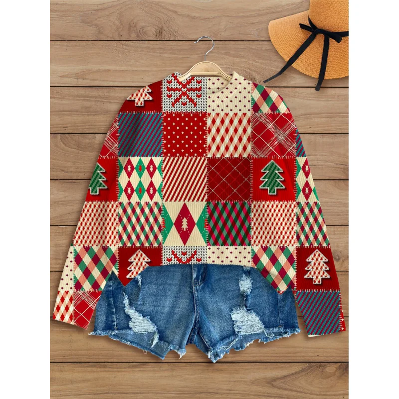 Halloween Patchwork Geometric Color-block Digital Print Girl's Sweater Knit Pullover Warm Loose Round Neck Long Sleeve Autumn 
Halloween Patchwork Geometric Color-block Digital Print Girl's Sweater Knit Pullover Warm Loose Round Neck Long Sleeve Autumn
