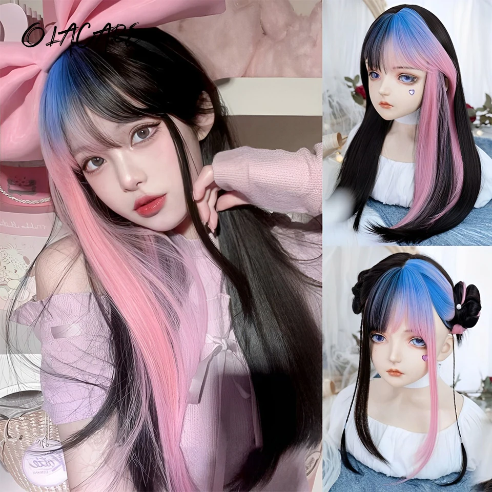 LM Synthetic Long Ombre Colorful Cosplay Lolita Harajuku Wig With Bangs Natural Wavy Halloween Pink Purple Blue Daily Wigs
LM Synthetic Long Ombre Colorful Cosplay Lolita Harajuku Wig With Bangs Natural Wavy Halloween Pink Purple Blue Daily Wigs