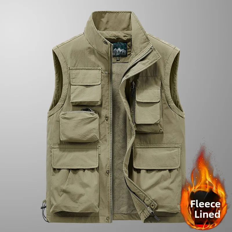 Men's Fce Lined Vest Warmth Multiple kets Mid-aged Dad Sle Faion Urban Busin Casual Winter Thiened Polyester
Men's Fce Lined Vest Warmth Multiple kets Mid-aged Dad Sle Faion Urban Busin Casual Winter Thiened Polyester