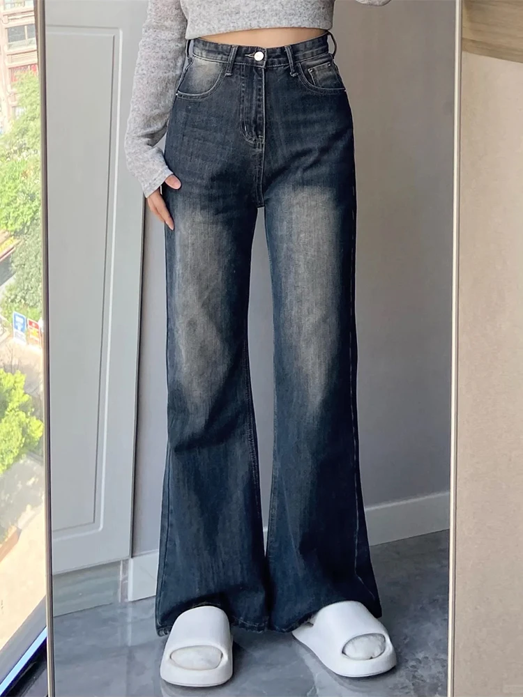 High Waist Wide Leg Straight Cut Jeans Women's plus Size Loose Fit Long Trousers for Pear Shaped Body Micro Flared Denim
High Waist Wide Leg Straight Cut Jeans Women's plus Size Loose Fit Long Trousers for Pear Shaped Body Micro Flared Denim