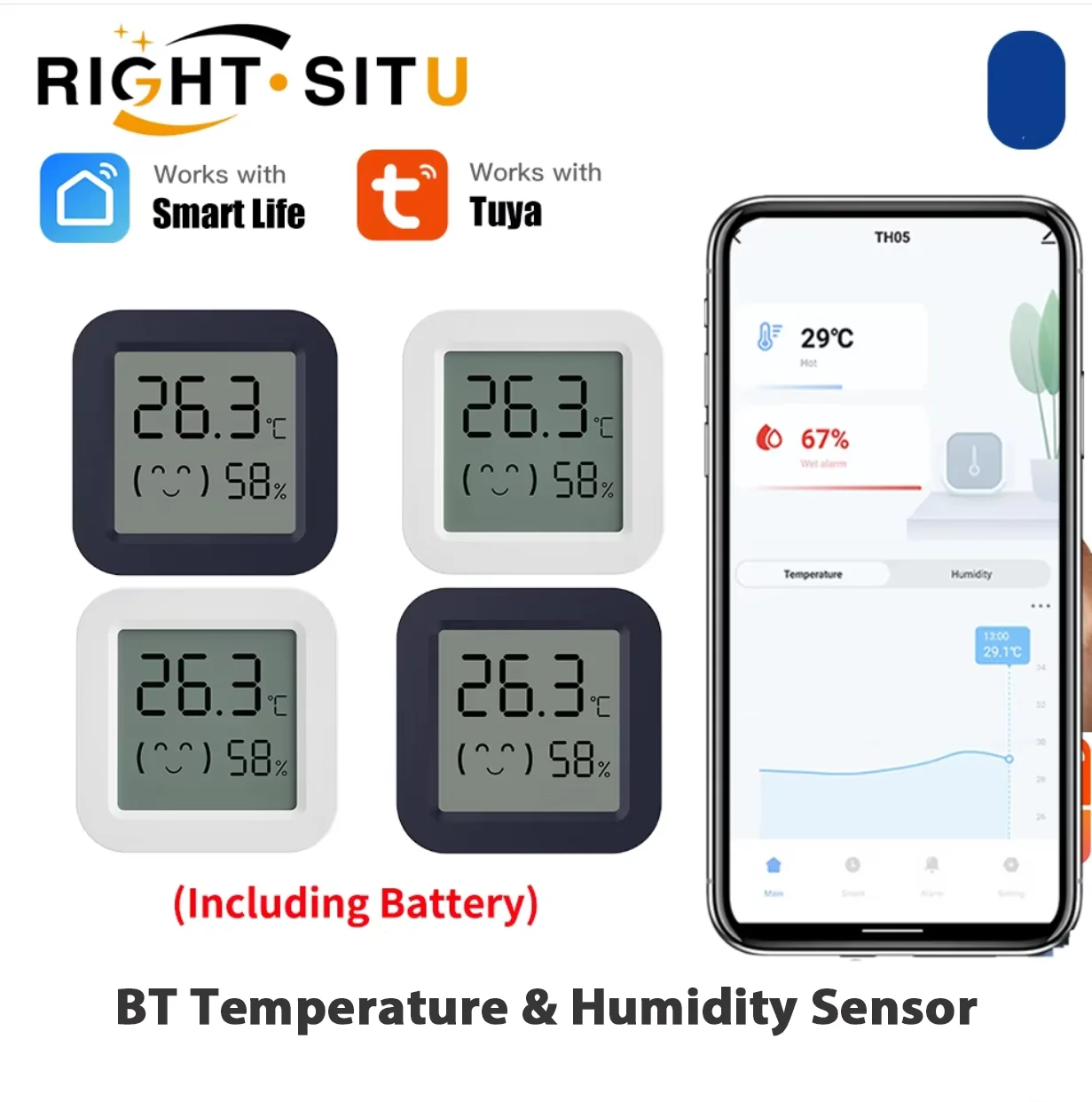 Tuya Smart Thermometer Hygrometer Mini Temperature Humidity Sensor APP Remote Monitor Mini Dispaly Bluetooth-compatible
Tuya Smart Thermometer Hygrometer Mini Temperature Humidity Sensor APP Remote Monitor Mini Dispaly Bluetooth-compatible