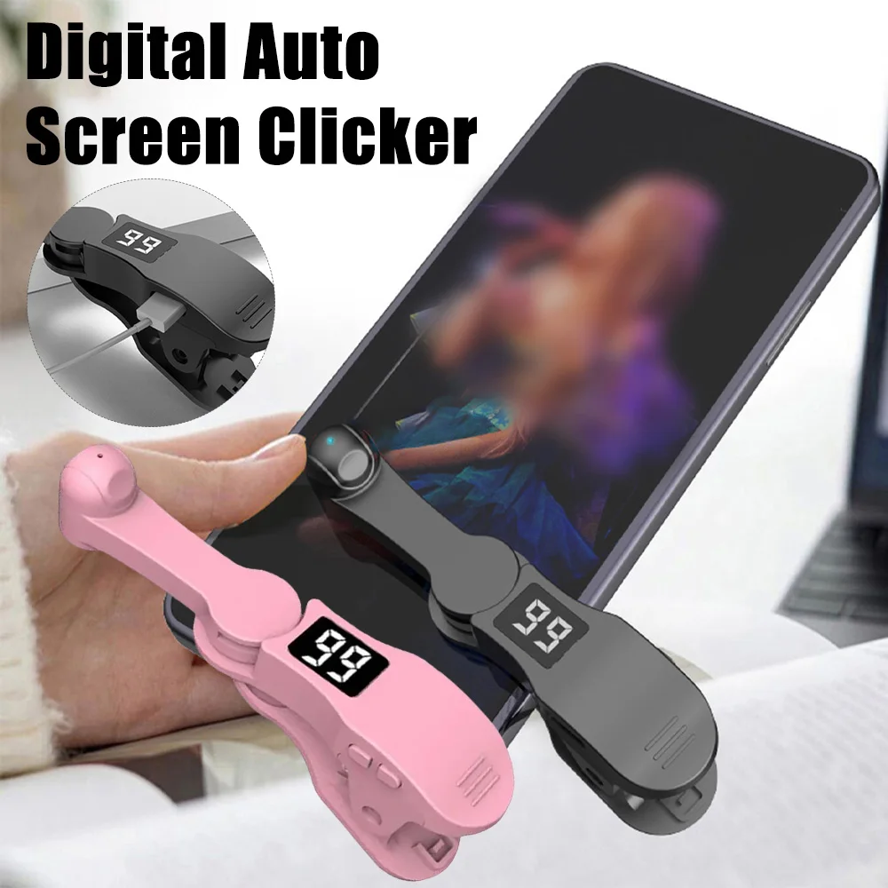 Digital Auto Screen Clicker For Smart Phone Apps Video Live Streaming Gadget Smartphone Game Screen Touch Tripod Clip-on Clicker
Digital Auto Screen Clicker For Smart Phone Apps Video Live Streaming Gadget Smartphone Game Screen Touch Tripod Clip-on Clicker