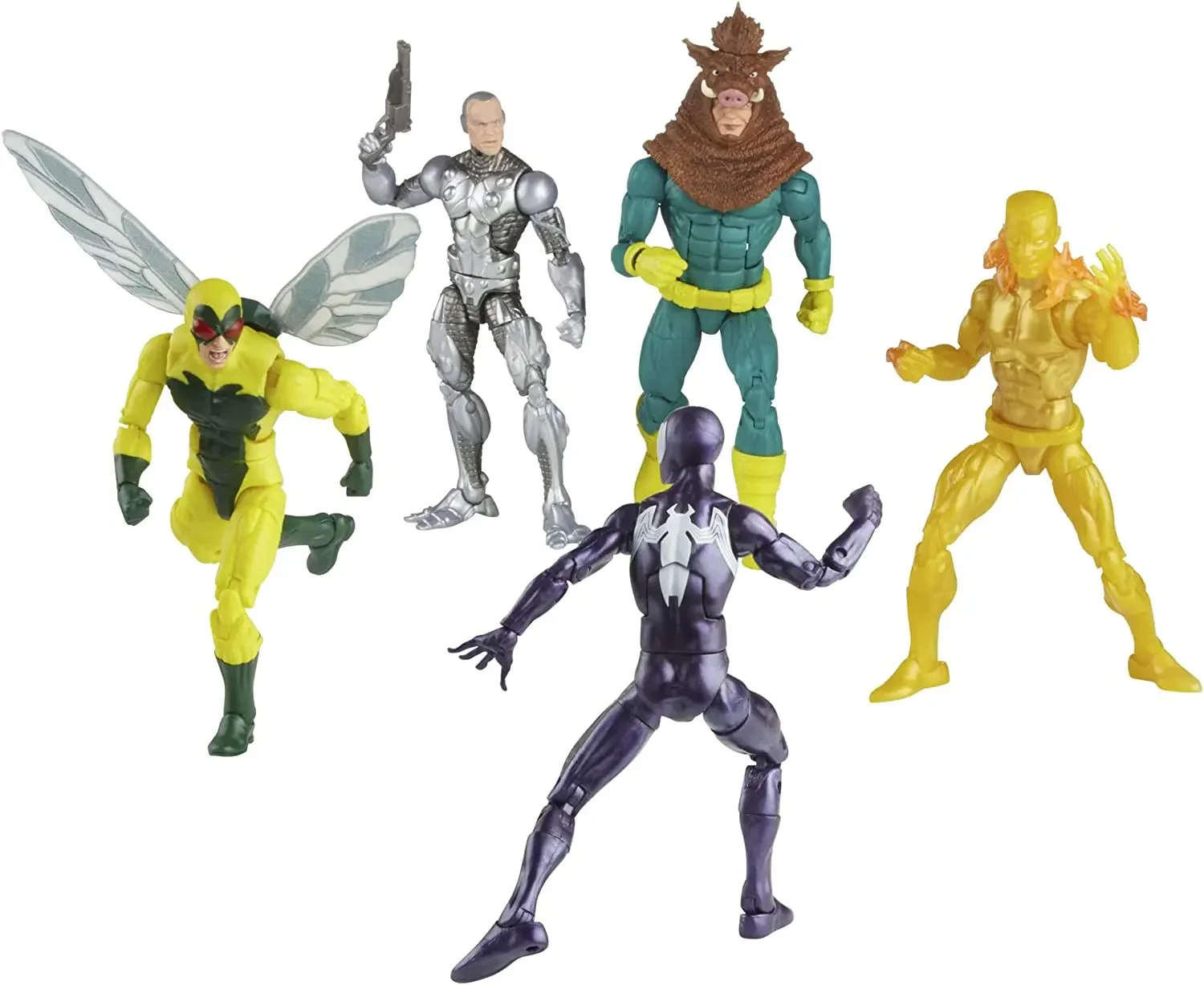 Фигурка Marvel Legends Spiderman Silvermann Human Fly Molten Man Razorback, 5 шт., 6 дюймов
Фигурка Marvel Legends Spiderman Silvermann Human Fly Molten Man Razorback, 5 шт., 6 дюймов