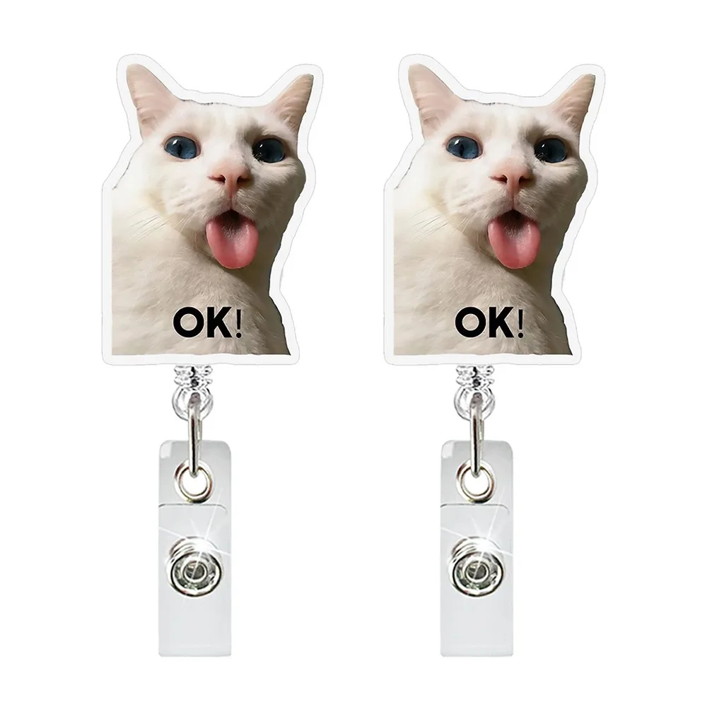 2pcs Funny Cat Keychain Portable Memes Series Retractable Badge Holder Telescoping Acrylic Alligator Badge Reel Clip Nurse
2pcs Funny Cat Keychain Portable Memes Series Retractable Badge Holder Telescoping Acrylic Alligator Badge Reel Clip Nurse