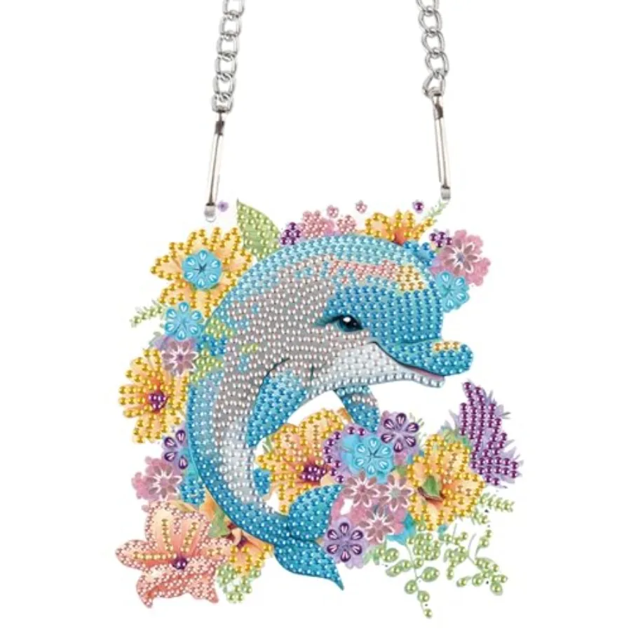 Dolphin and Flowers Diamond Painting Hanging Kit DIY Acrylic Pendant with 5D Special Shaped Rhinestones, Diamond Art Decorative
Dolphin and Flowers Diamond Painting Hanging Kit DIY Acrylic Pendant with 5D Special Shaped Rhinestones, Diamond Art Decorative