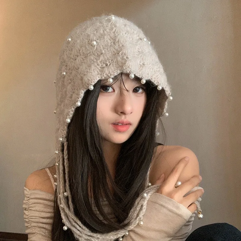 Fashionable Pearl Wool Hat Winter Outdoor Warm Baotou Hat Autumn Coldproof Versatile Knitted Hat
Fashionable Pearl Wool Hat Winter Outdoor Warm Baotou Hat Autumn Coldproof Versatile Knitted Hat