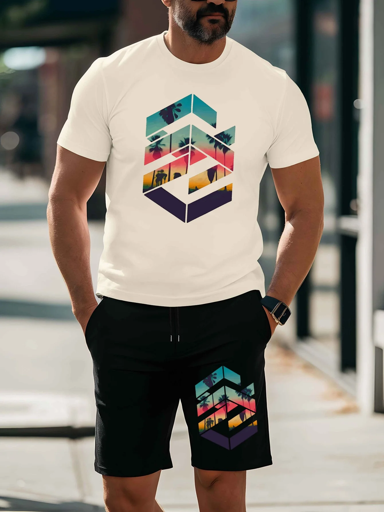 The 2025 summer new men's suit, Mountain sunset stroke print men's sunset T-shirt, short-sleeved, lightweight, breathable, comfo
The 2025 summer new men's suit, Mountain sunset stroke print men's sunset T-shirt, short-sleeved, lightweight, breathable, comfo