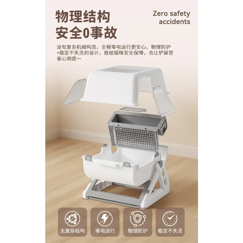 Semi-automatic cat litter box closed oversized anti-splash toilet, special toilet for free shoveling
Semi-automatic cat litter box closed oversized anti-splash toilet, special toilet for free shoveling