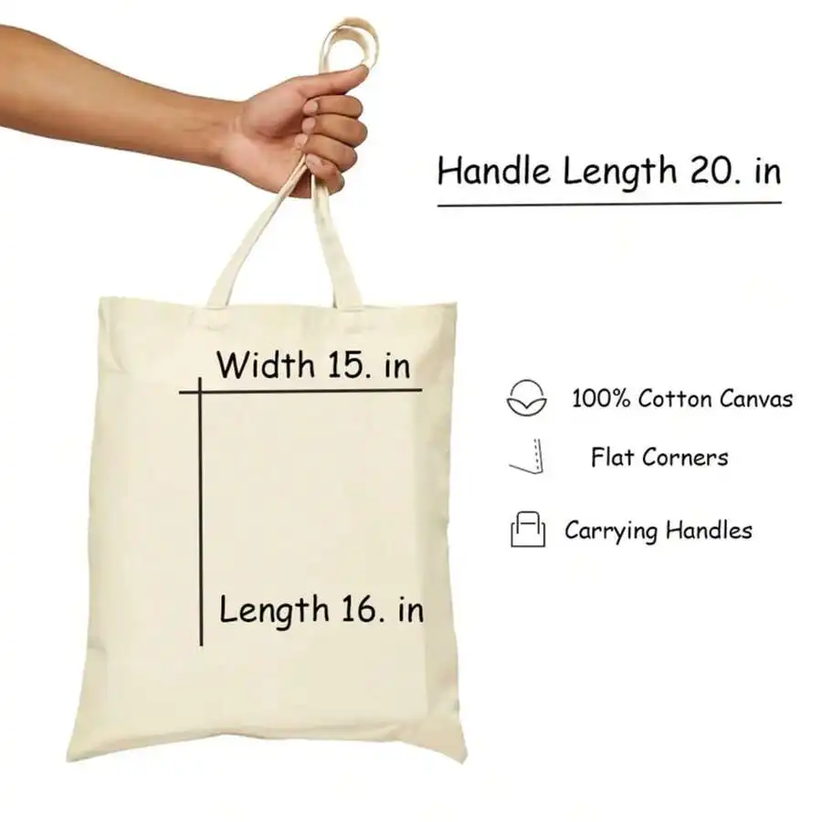 Cotton Canvas Tote Bag With Carrying Handles
Cotton Canvas Tote Bag With Carrying Handles
