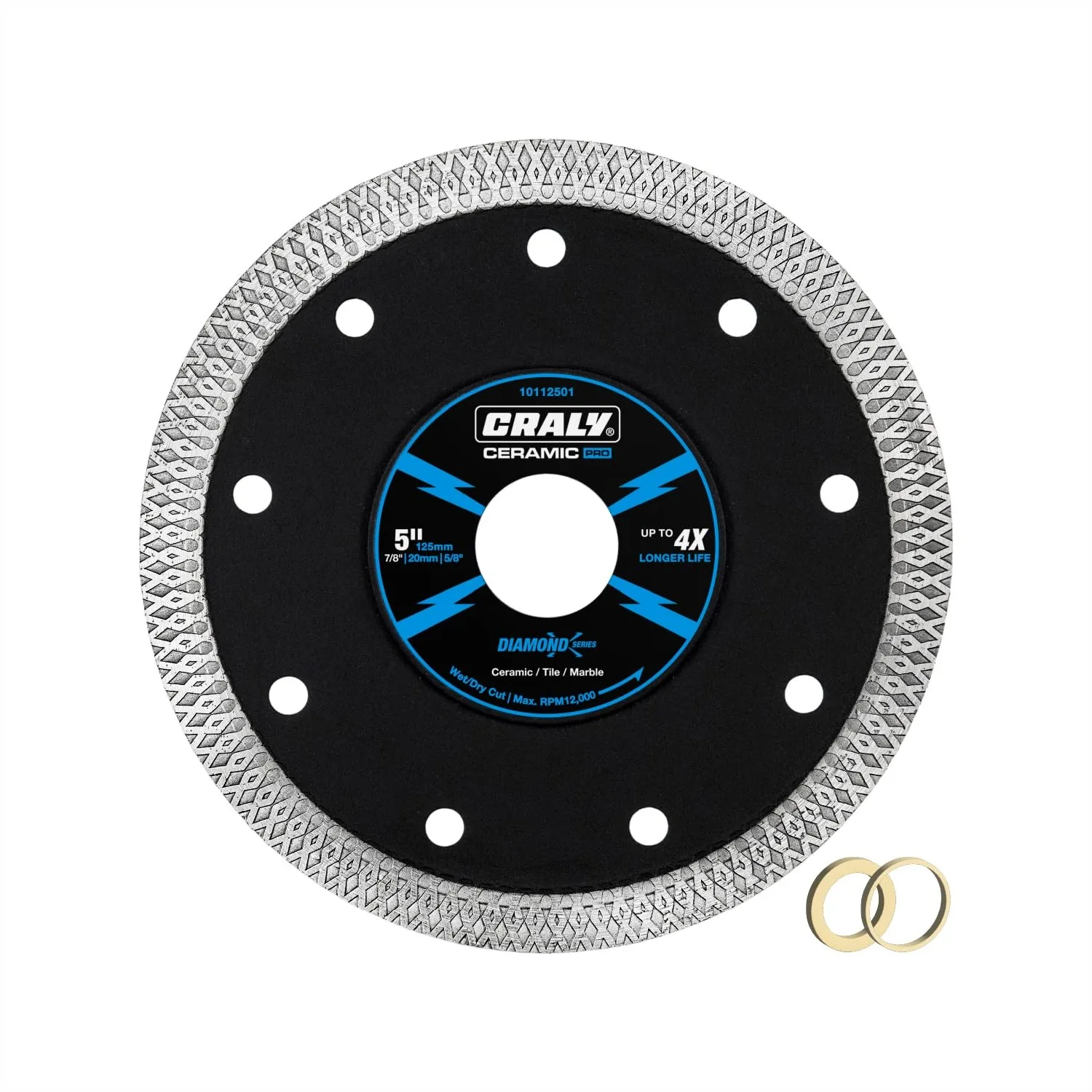 5 Inch Super Thin Diamond Blade, 7/8 Arbor for Angle Grinder & Tile Saw, Cutting Ceramic Tile Marble Granite Brick Porcelain
5 Inch Super Thin Diamond Blade, 7/8 Arbor for Angle Grinder & Tile Saw, Cutting Ceramic Tile Marble Granite Brick Porcelain