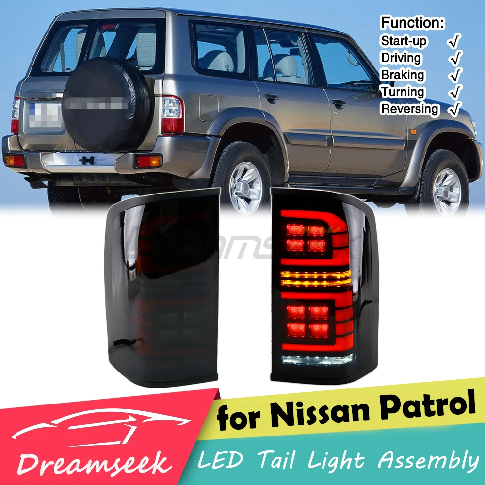 2x LED Rear Brake Tail Light Assembly for Nissan Patrol Y61 Pre-facelift Model 1998-2004 Reverse Lamp w/ Sequential Turn Signal
2x LED Rear Brake Tail Light Assembly for Nissan Patrol Y61 Pre-facelift Model 1998-2004 Reverse Lamp w/ Sequential Turn Signal