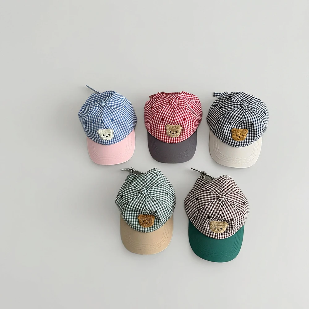 Spring Summer Kids Boys Girls Baseball Caps Plaid Lovely Bear Accessories Baby Sun Hats Cotton Children Peaked Hat
Spring Summer Kids Boys Girls Baseball Caps Plaid Lovely Bear Accessories Baby Sun Hats Cotton Children Peaked Hat