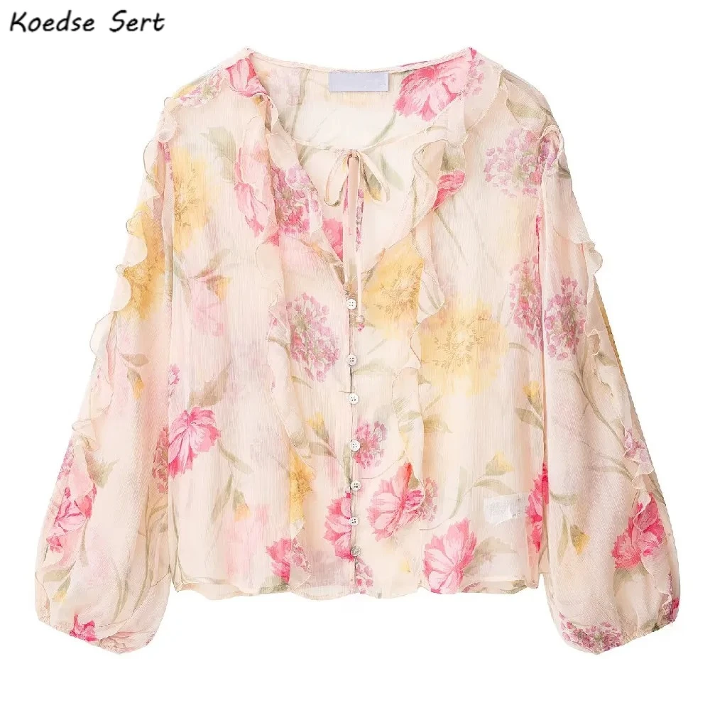 2025 ШИКАРНАЯ розовая шифоновая рубашка с цветочным принтом и оборками и v-образным вырезом, женская однобортная рубашка с рукавами-фонариками, свободные прозрачные блузки, топы
2025 ШИКАРНАЯ розовая шифоновая рубашка с цветочным принтом и оборками и v-образным вырезом, женская однобортная рубашка с рукавами-фонариками, свободные прозрачные блузки, топы