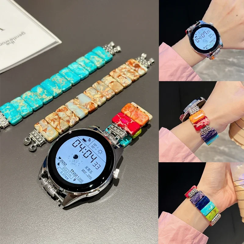 18 20 22mm Vintage Natural Stone for Huawei Watch GT 5 GT 4 41/46mm Colorful Bohemian Bracelet for Samsung Galaxy Watch 4 5 40mm
18 20 22mm Vintage Natural Stone for Huawei Watch GT 5 GT 4 41/46mm Colorful Bohemian Bracelet for Samsung Galaxy Watch 4 5 40mm