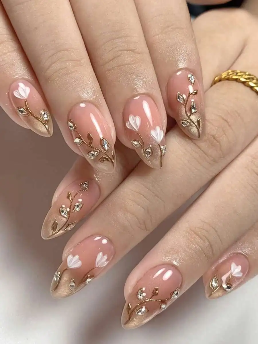 Y2K Style Floral Acrylic False Nails, 10pcs Medium-Long Almond Shape, DIY Nail Art Cat Eye Effect, 3D Rhinestone Decor, Suitable
Y2K Style Floral Acrylic False Nails, 10pcs Medium-Long Almond Shape, DIY Nail Art Cat Eye Effect, 3D Rhinestone Decor, Suitable