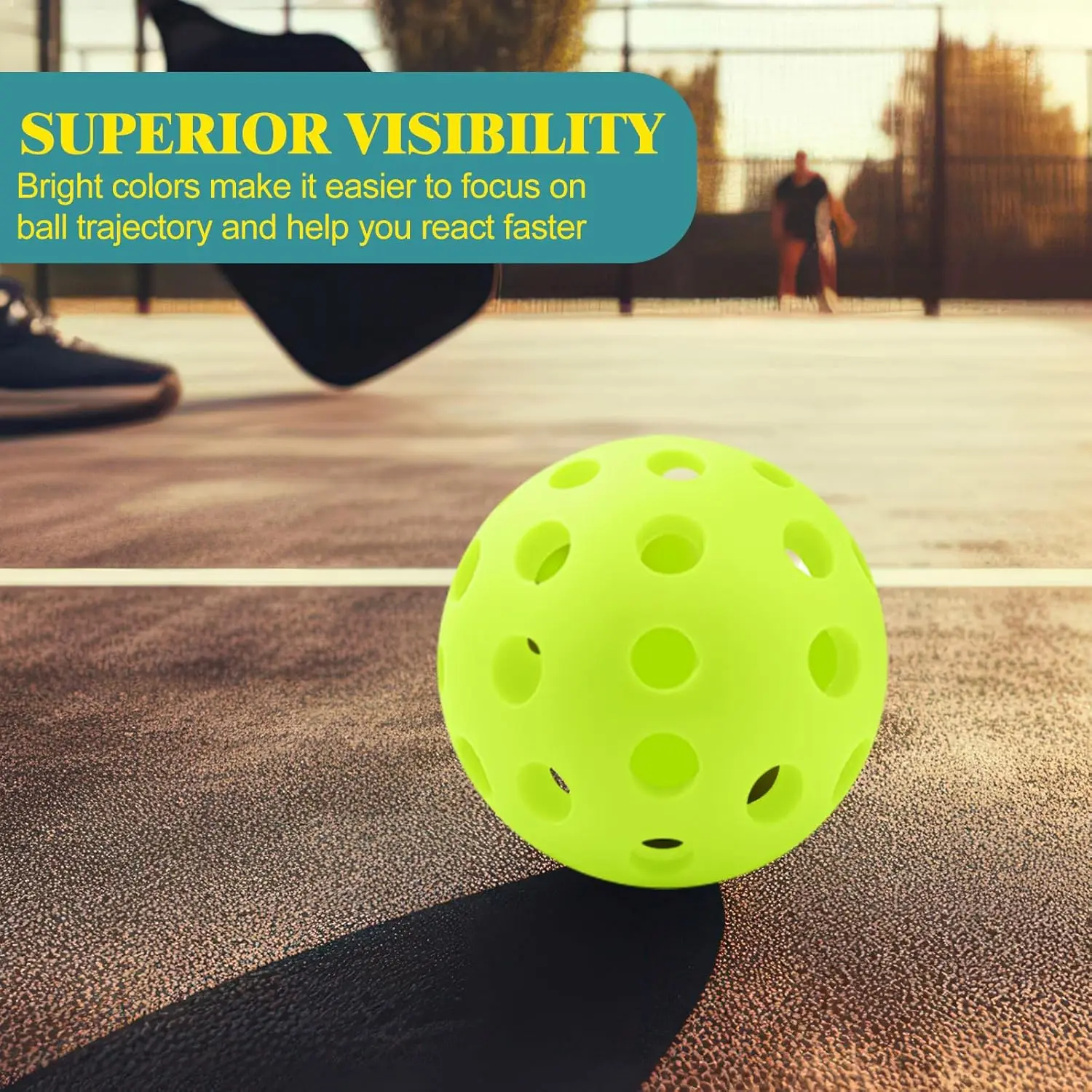 Высокая эластичность Pickleball для занятий на открытом воздухе, перфорированные цветные пластиковые мячи для гольфа с воздушным потоком в помещении, удобные, прочные
Высокая эластичность Pickleball для занятий на открытом воздухе, перфорированные цветные пластиковые мячи для гольфа с воздушным потоком в помещении, удобные, прочные