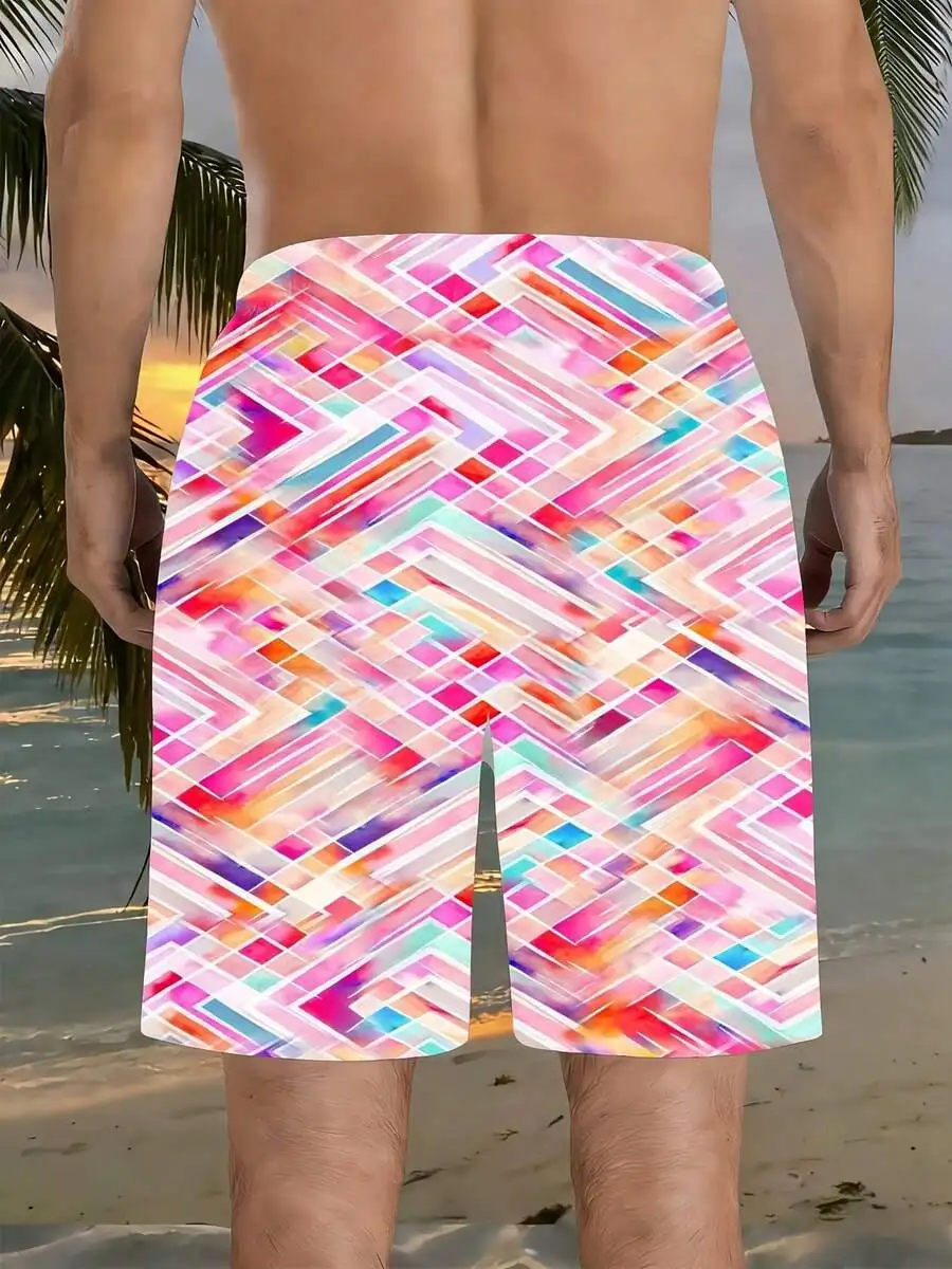 Mens Colorful Geometric Pattern Swim Shorts Quick Dry Beach Wear
Mens Colorful Geometric Pattern Swim Shorts Quick Dry Beach Wear