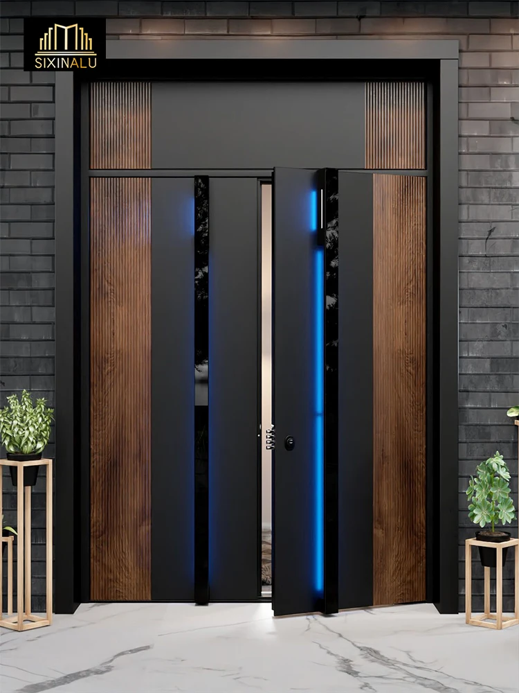 Sixinalu Entrance Casement Door with Strip Lights Front Main Pivot Exterior Security Entry Custom Doors Aluminum Door Home Decor
Sixinalu Entrance Casement Door with Strip Lights Front Main Pivot Exterior Security Entry Custom Doors Aluminum Door Home Decor