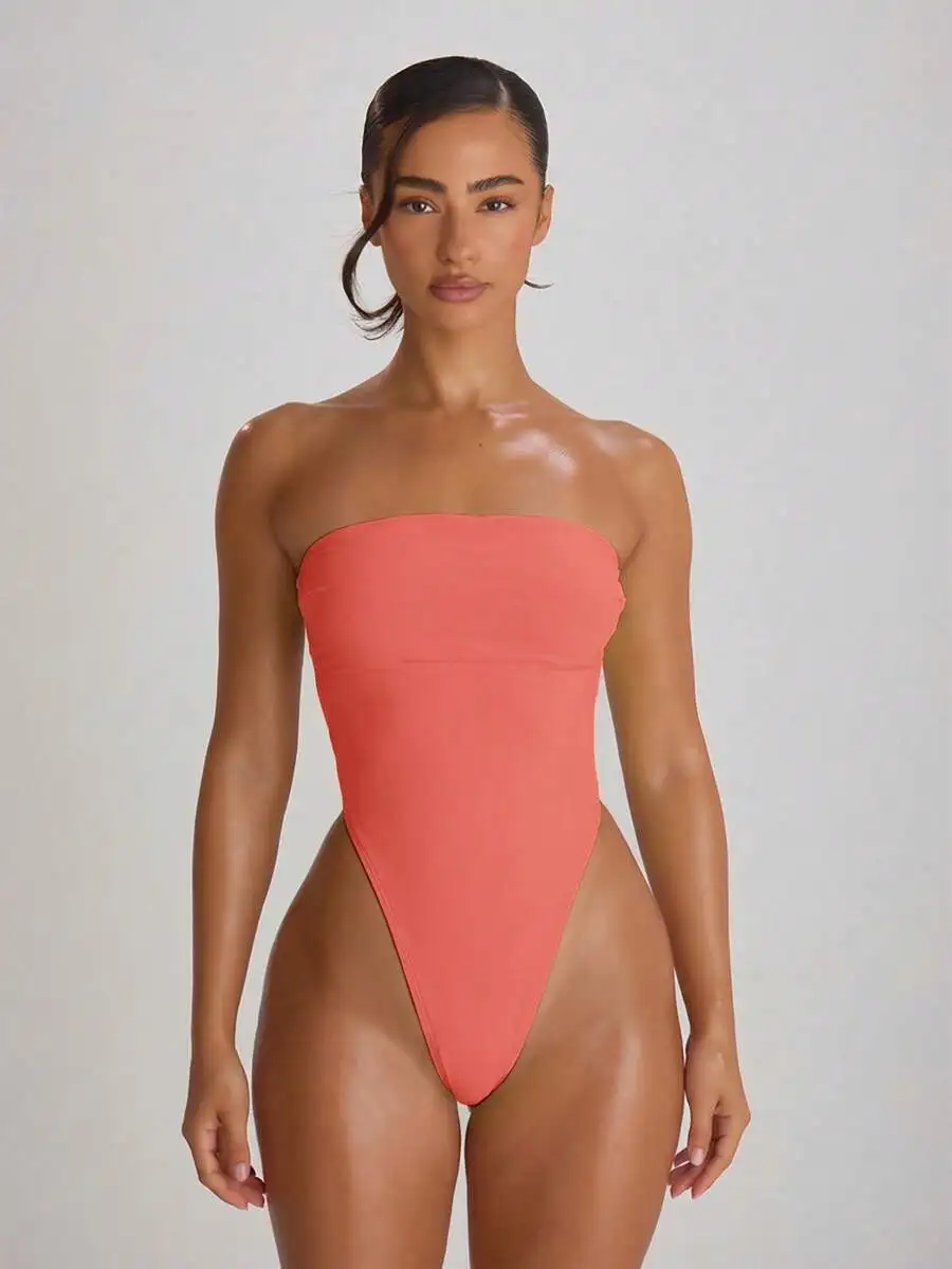 High Leg Bandeau Swimsuit Solid Color Beachwear Summer Vacation Swimwear
High Leg Bandeau Swimsuit Solid Color Beachwear Summer Vacation Swimwear