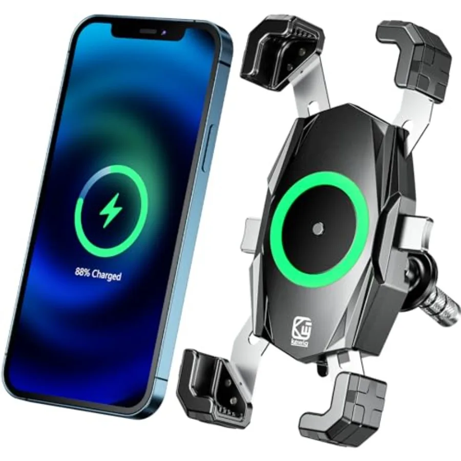 Motorcycle Fork Stem Phone Mount with Qi 15W Wireless Charger and USB C 20W Fast Charging Port One-Push Automatically Lock and
Motorcycle Fork Stem Phone Mount with Qi 15W Wireless Charger and USB C 20W Fast Charging Port One-Push Automatically Lock and