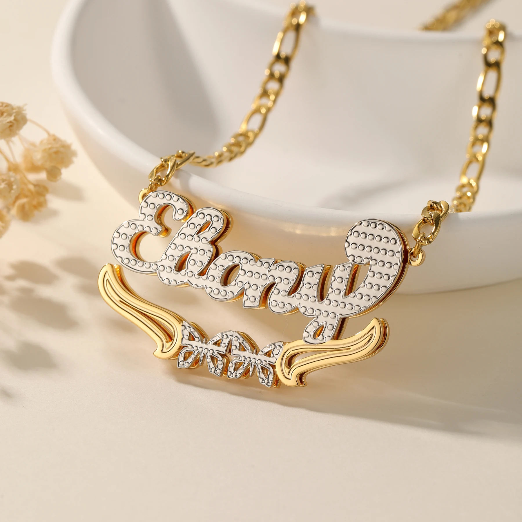 Custom 3D Double Plated Butterfly Name Necklace 18K Gold Plated Personalized Freedom Necklace Jewelry Gift for Daughter 
Custom 3D Double Plated Butterfly Name Necklace 18K Gold Plated Personalized Freedom Necklace Jewelry Gift for Daughter