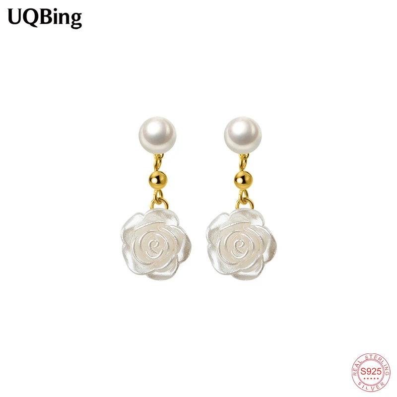 Real 925 Sterling Silver Synthetic Pearl Statement Rose Flower Stud Earrings For Women Plant Jewelry Minimalist Accessories
Real 925 Sterling Silver Synthetic Pearl Statement Rose Flower Stud Earrings For Women Plant Jewelry Minimalist Accessories