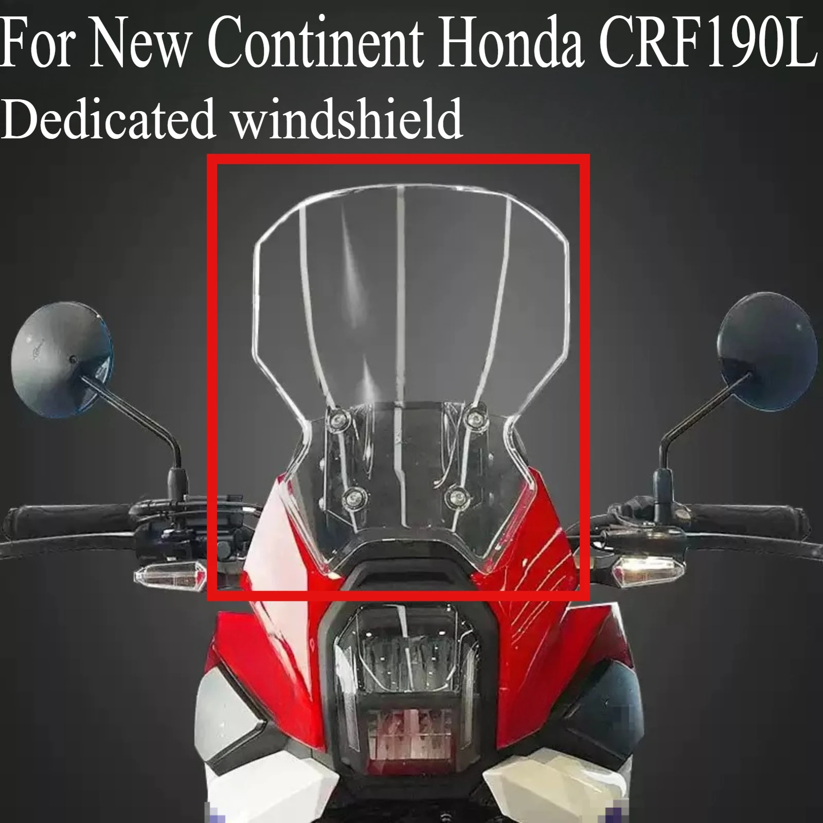 For New Continent Honda CRF190L Motorcycle Modified Windshield Wind Deflector Heightened Windshield Front Glass Accessories
For New Continent Honda CRF190L Motorcycle Modified Windshield Wind Deflector Heightened Windshield Front Glass Accessories